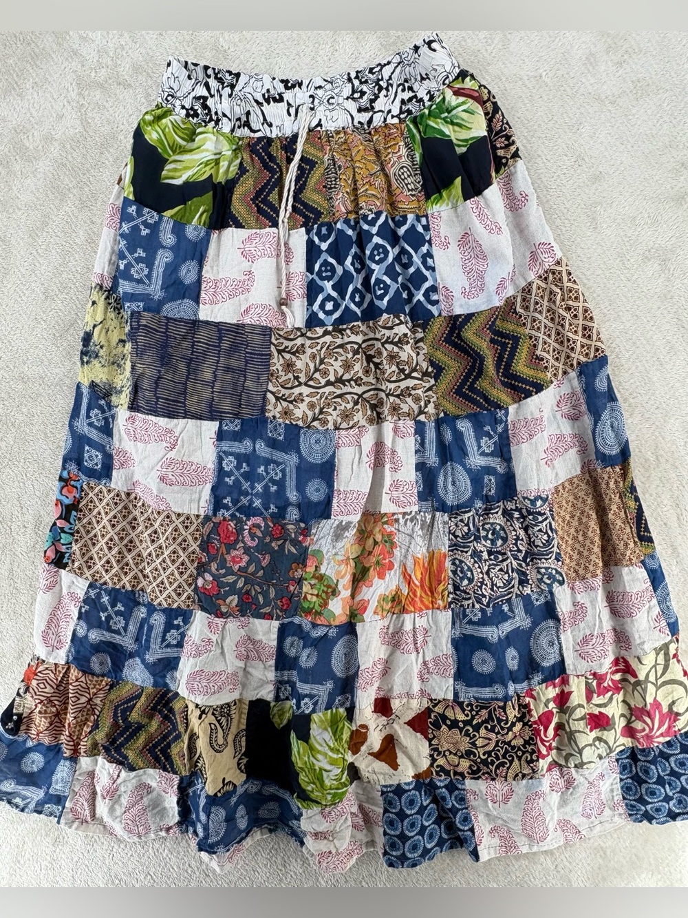 Boho Patchwork Maxi Skirt